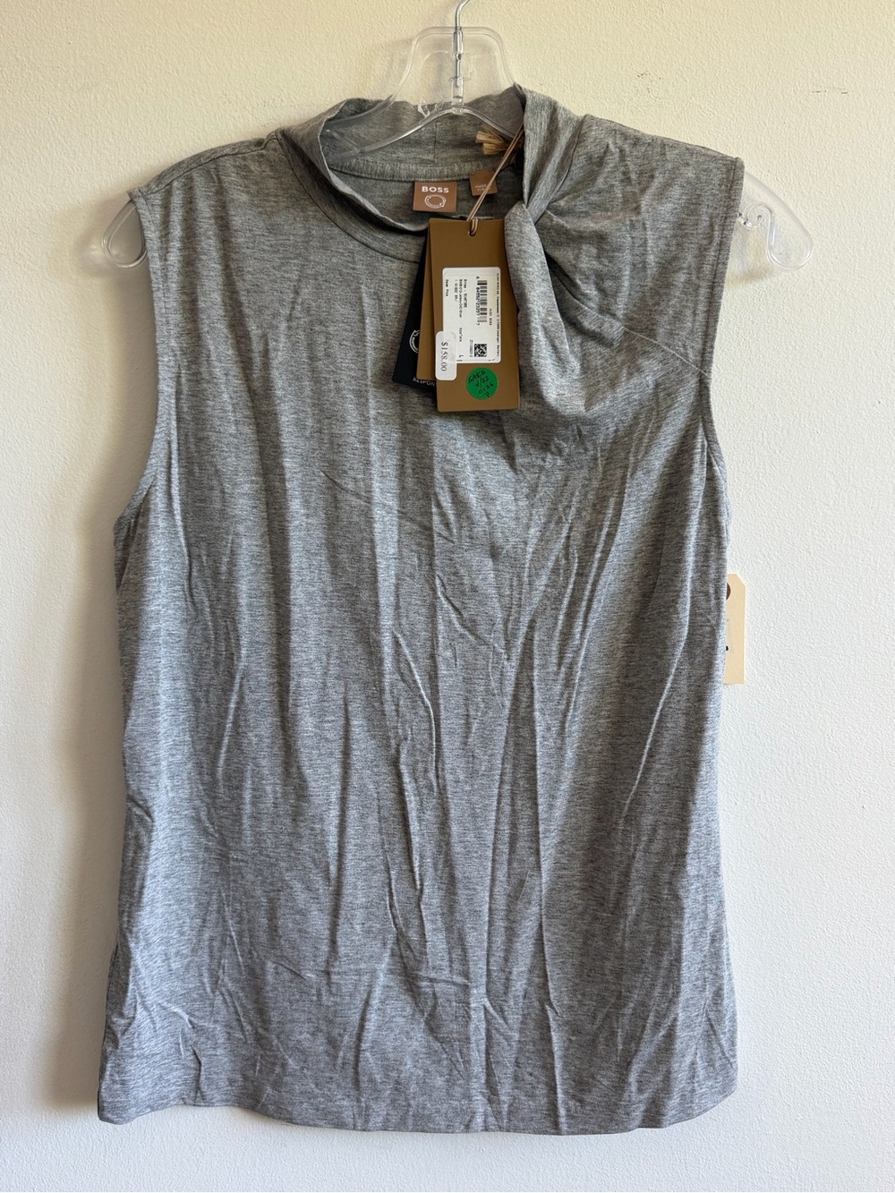 BOSS Sleeveless Grey Mock Neck Women’s Top NWT size L